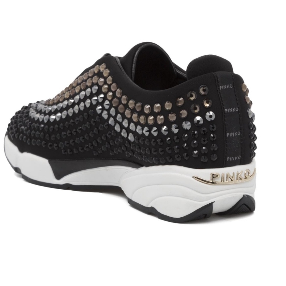 PINKO Giglio Black Sneakers with Gem s 37( 7) - Picture 3 of 8